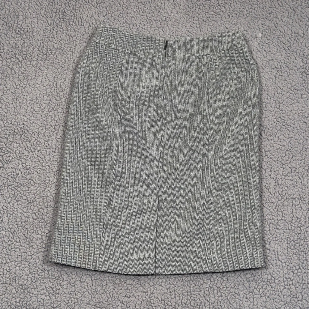 Banana Republic Mini Skirt Herringbone Tweed Wool Blend Womens 2 Lined Zipper - Picture 2 of 10
